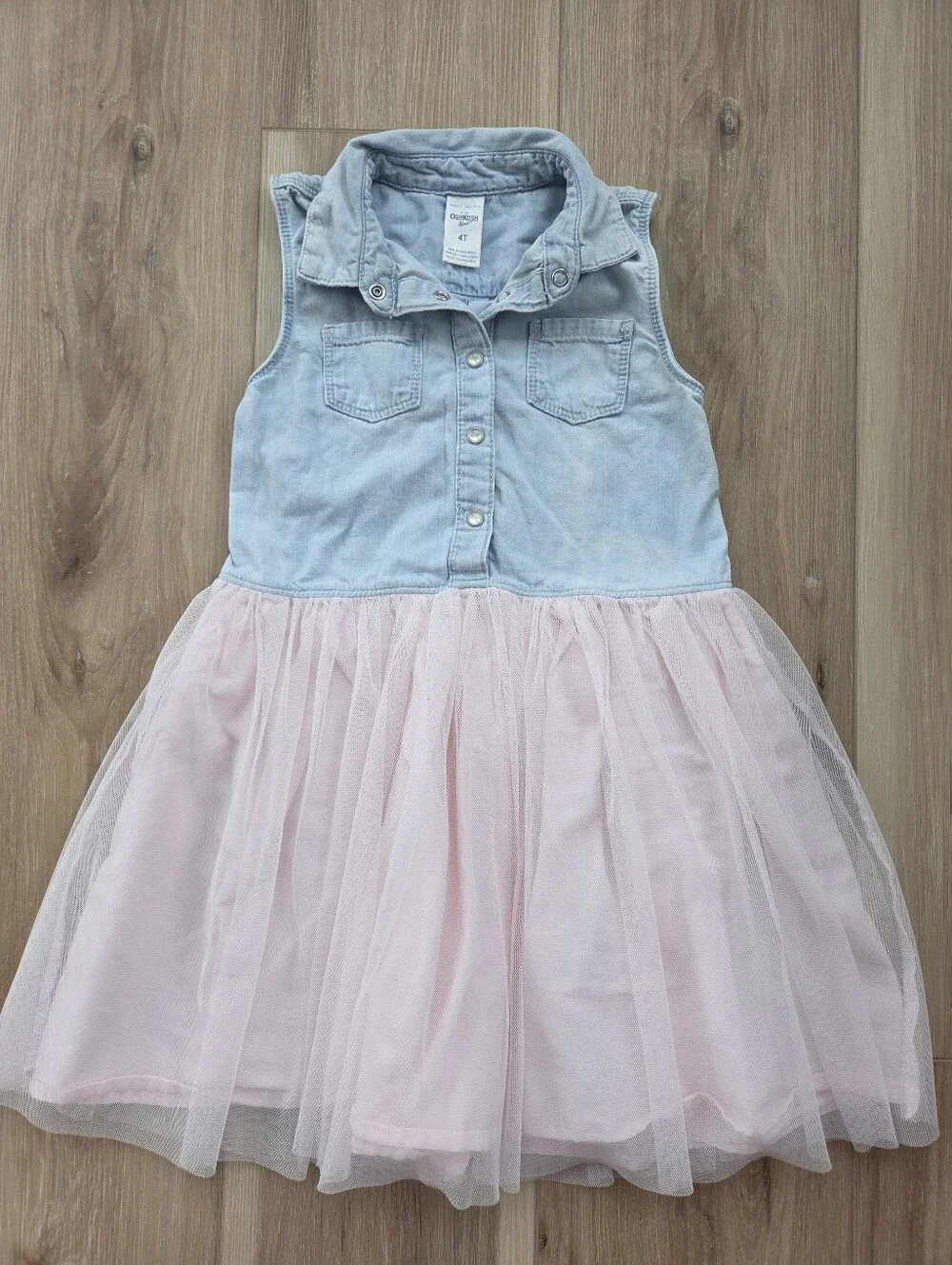 4t Oshkosh Bgosh Denim Tulle Tutu Dress